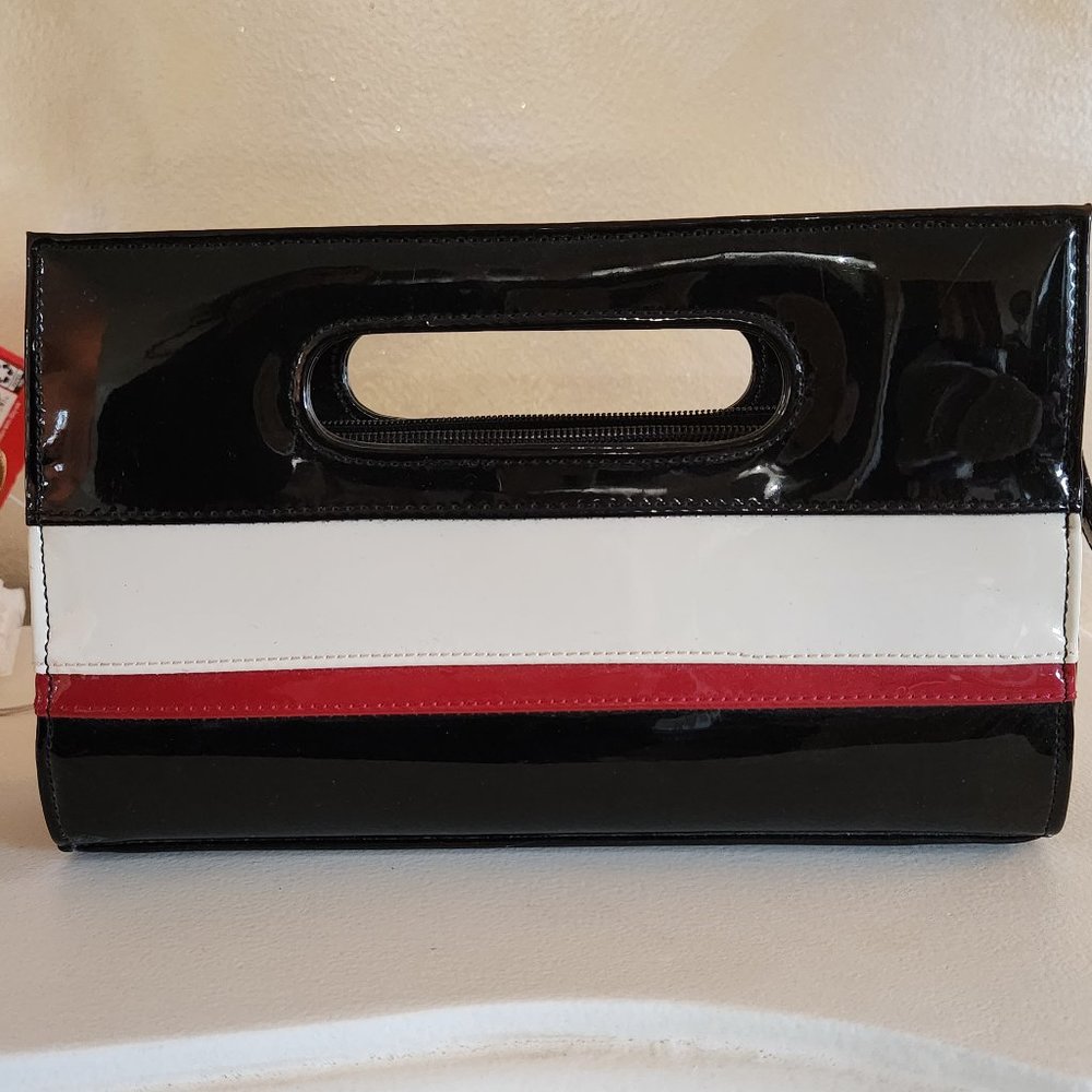 Vintage patent leather clutch
